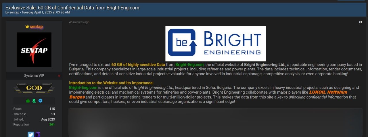 Екранна снимка на публикацията за bright-eng.com