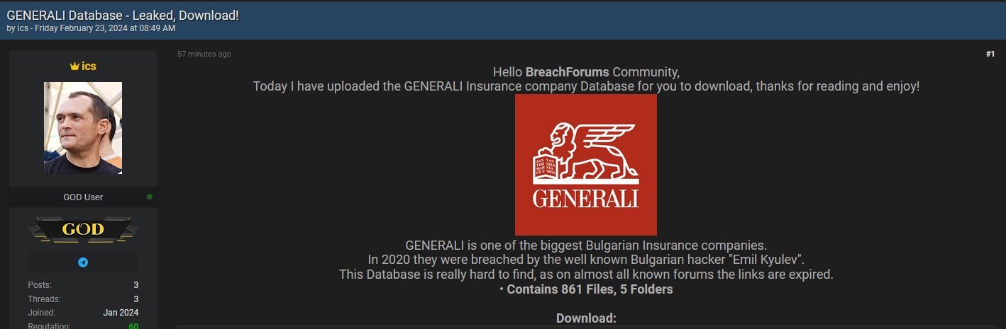 Екранна снимка на публикацията за generali.bg