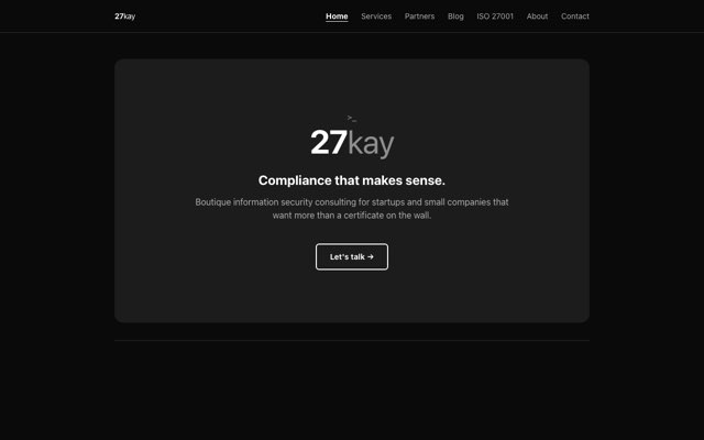 Уебсайт на 27kay