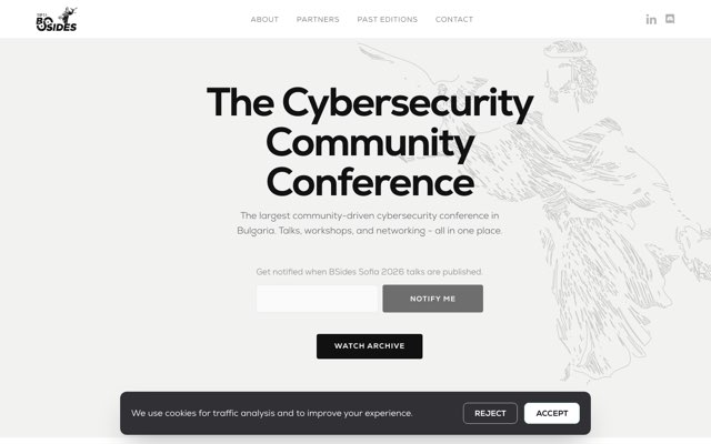 Уебсайт на BSides Sofia