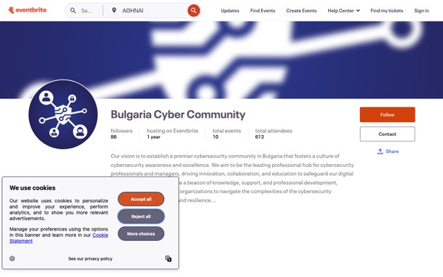 Уебсайт на Bulgaria Cyber месечни срещи