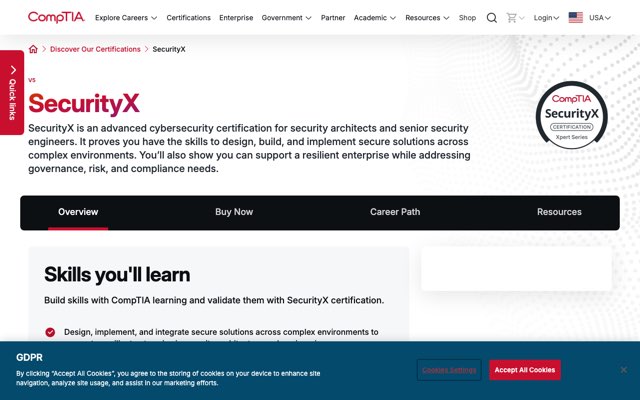 Уебсайт на CompTIA Advanced Security Practitioner