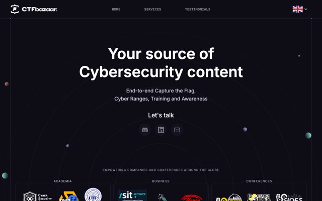 Уебсайт на CTF Bazaar