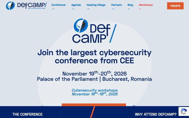Уебсайт на DefCamp Bucharest