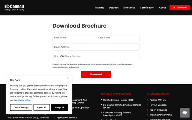 Уебсайт на Certified Penetration Testing Professional