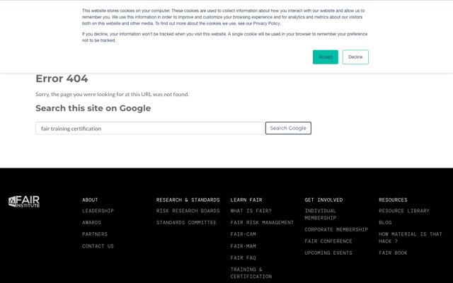 Уебсайт на FAIR Analyst Certification