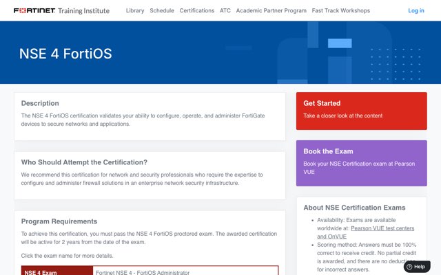 Уебсайт на Fortinet Network Security Professional