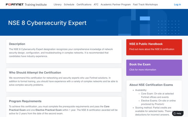 Уебсайт на Fortinet Network Security Expert