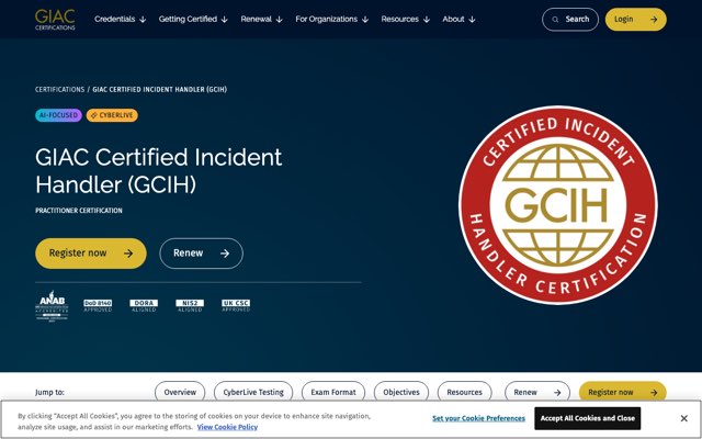 Уебсайт на GIAC Certified Incident Handler