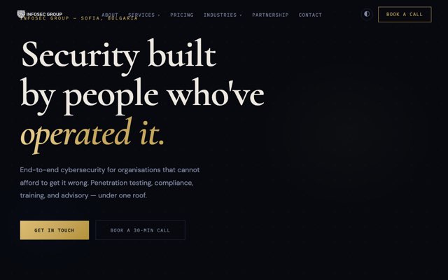 Уебсайт на InfoSec Group