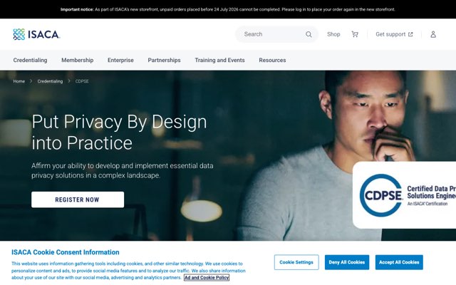 Уебсайт на Certified Data Privacy Solutions Engineer