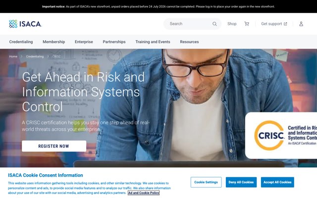 Уебсайт на Certified in Risk and Information Systems Control
