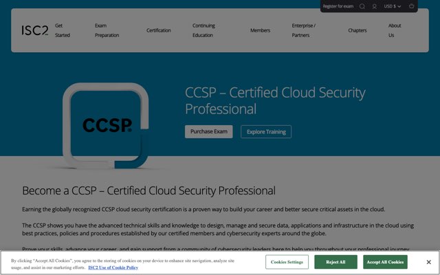 Уебсайт на Certified Cloud Security Professional