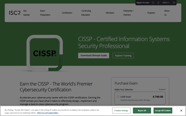 Уебсайт на Certified Information Systems Security Professional