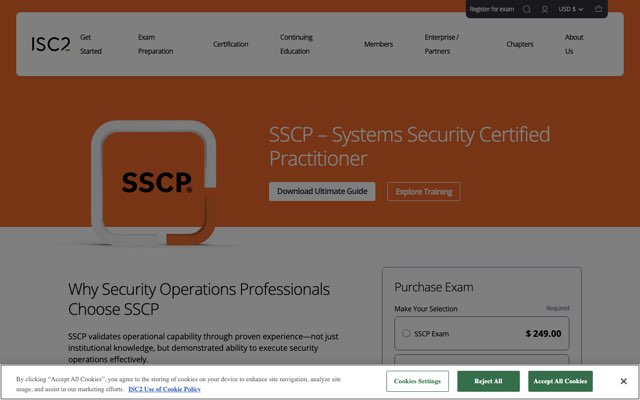 Уебсайт на Systems Security Certified Practitioner
