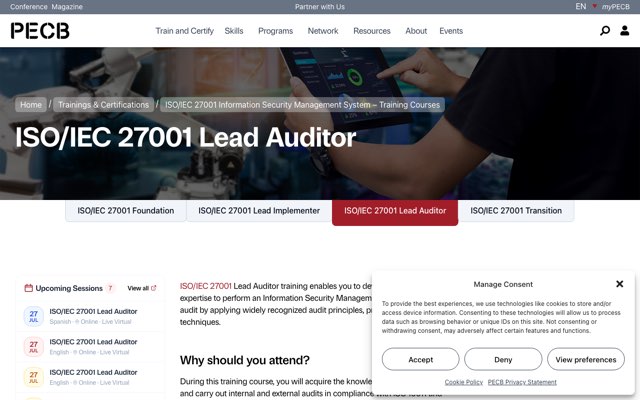 Уебсайт на ISO/IEC 27001 Lead Auditor