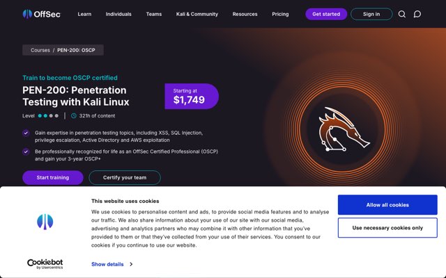 Уебсайт на OffSec Certified Professional