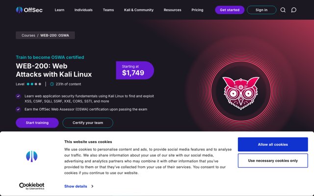 Уебсайт на OffSec Web Assessor