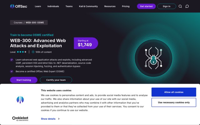 Уебсайт на OffSec Web Expert